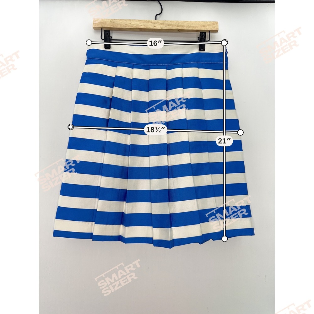 Michael Kors ARCHIVE PIECE Pleated Nautical Stripe Skirt Blue White Preppy Sz 8 - Picture 3 of 10